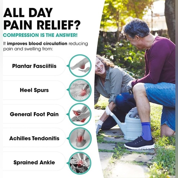 Foot & Ankle Brace Socks for Sprained Ankle Compression Sleeve - Ankle Support - Picture 2 of 10